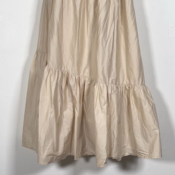 Mable Ava One Shoulder Tiered Maxi Dress Womens Sz L Cream Sleeveless - Picture 7 of 16